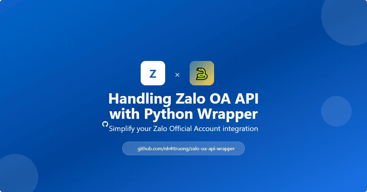 Handling Zalo OA API with Python wrapper